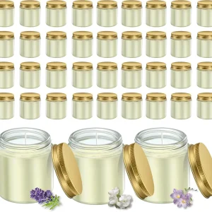 36 Pcs Mini Mason Jar Candles, Scented (Freesia, Lavender, Jasmine)