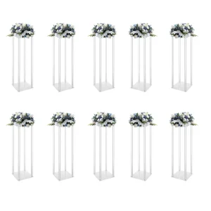 10Pcs Acrylic Vase Wedding Flower Stands Set