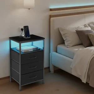 3 Drawers Cabinets with Charging Station