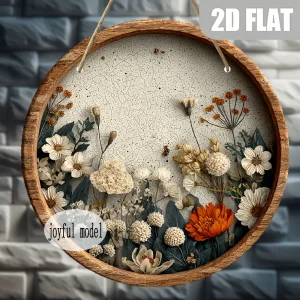 2D Flat, Vintage Floral Wall Decor