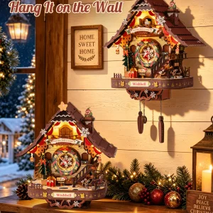 Wooden 3D Puzzle Toys - Christmas Cuckoo Clock - Thumbnail Image 2
