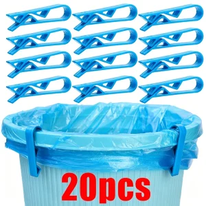 20 Innovative Trash Can Clips - Safe and Non Slip Trash Bag Holder, Stylish Divider Side Clips, Convenient for Home Use