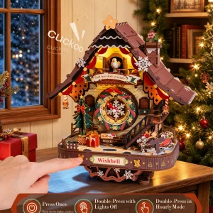Wooden 3D Puzzle Toys - Christmas Cuckoo Clock - Thumbnail Image 3