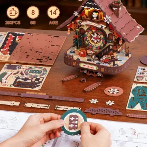 Wooden 3D Puzzle Toys - Christmas Cuckoo Clock - Thumbnail Image 7